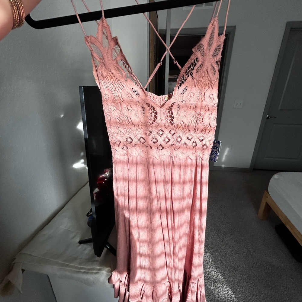 Free people womens Adella slip dress size S Rose